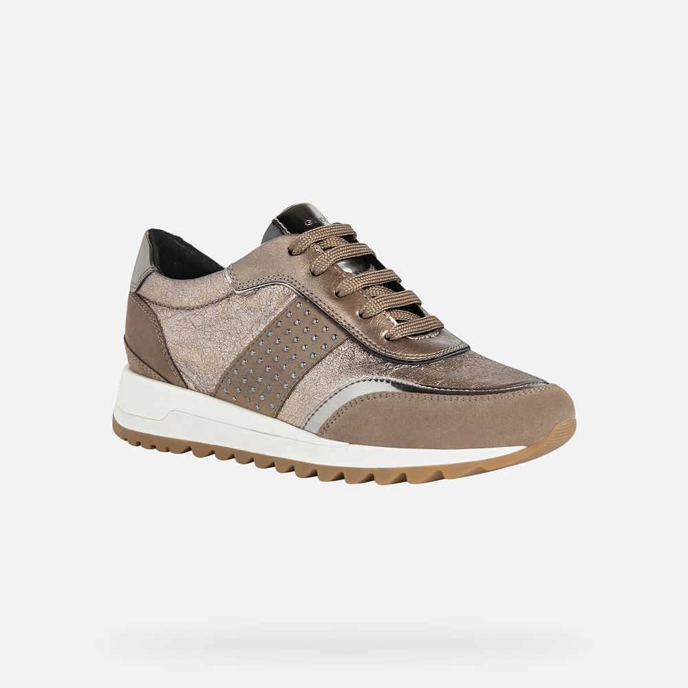 Geox Sneakers Dark Beige Tabelya - Geox Womens Shoes - EUYHSC425